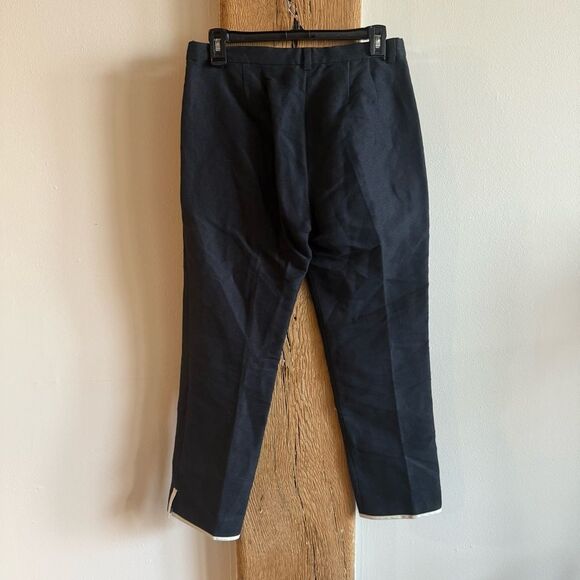 ‘S MaxMara Linen/Cotton Blend Straight Leg Pants - Black Sz 6 - Picture 7 of 8